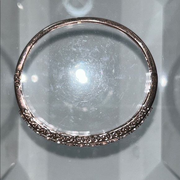 NWOT Designer Rose Gold Plated Sterling Silver Genuine Morganite Bangle Bracelet - Picture 5 of 8